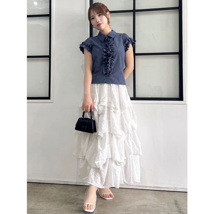 シュリンクフラワーフリルシャツ | dazzlin | 詳細画像48 