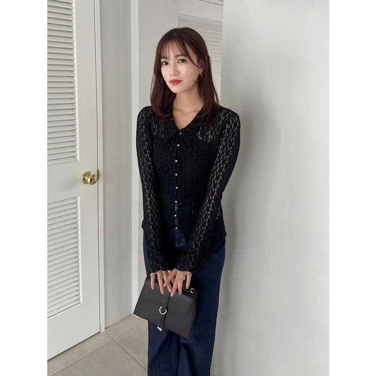 シュリンクレースコンパクトシャツ | dazzlin | 詳細画像15 