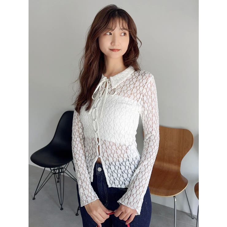 シュリンクレースコンパクトシャツ | dazzlin | 詳細画像31 