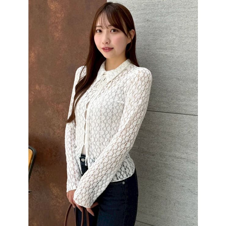 シュリンクレースコンパクトシャツ | dazzlin | 詳細画像5 