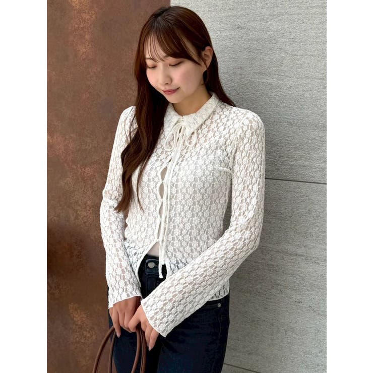 シュリンクレースコンパクトシャツ | dazzlin | 詳細画像6 