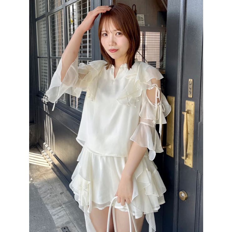 【セットアップ対応】シアーフルイドフリルミニスカート | dazzlin | 詳細画像13 