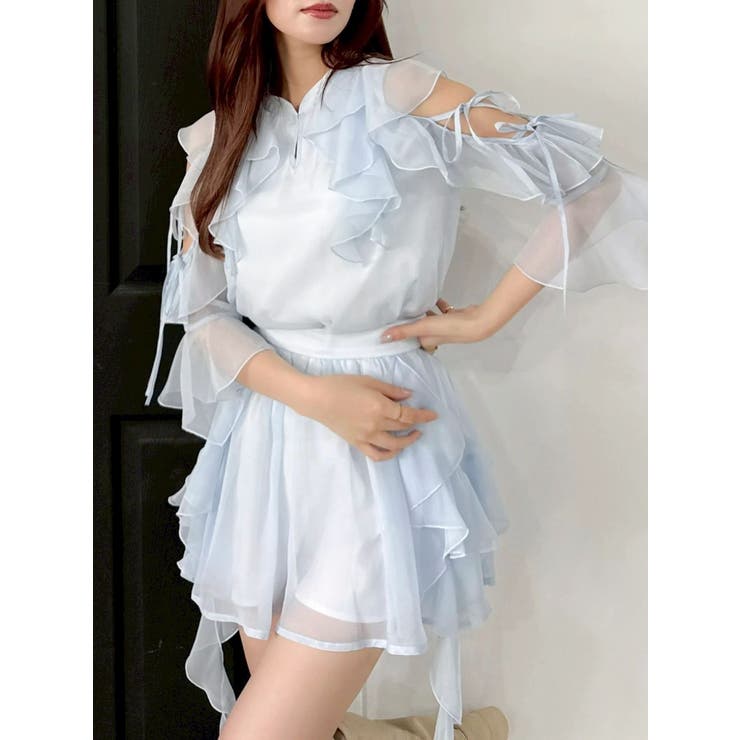 【セットアップ対応】シアーフルイドフリルミニスカート | dazzlin | 詳細画像22 