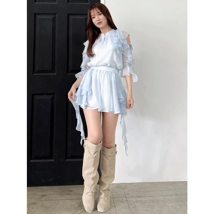 【セットアップ対応】シアーフルイドフリルミニスカート | dazzlin | 詳細画像23 