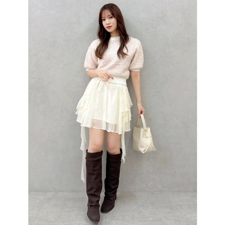 【セットアップ対応】シアーフルイドフリルミニスカート | dazzlin | 詳細画像29 