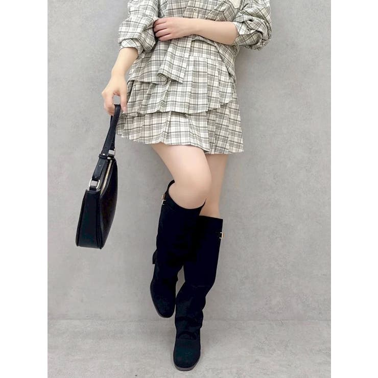 【セットアップ対応】ベルトダブルプリーツスカート | dazzlin | 詳細画像1 