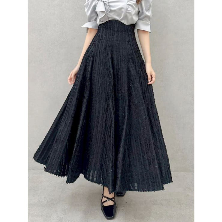 ブラック | シアーボリューミーフレアスカート | dazzlin