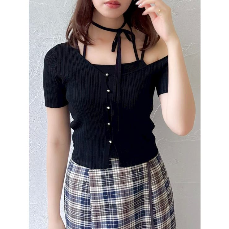 ワンショルレイヤードリブニット | dazzlin | 詳細画像25 