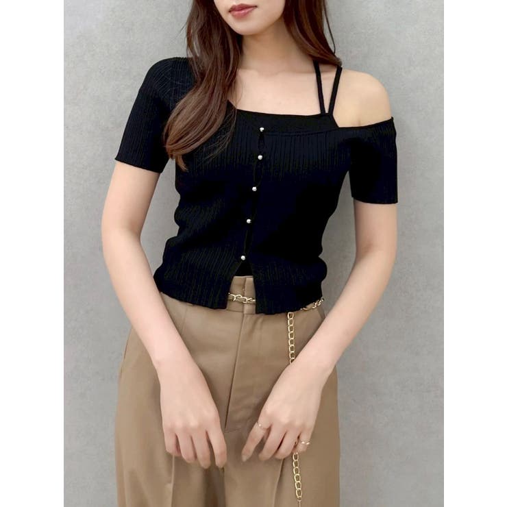 ワンショルレイヤードリブニット | dazzlin | 詳細画像4 