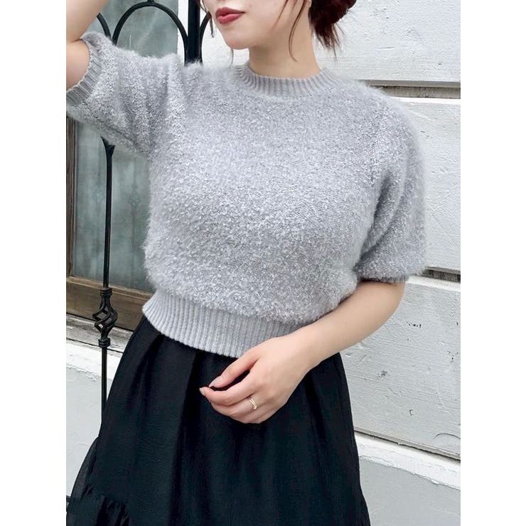 グレー | 2WAYバックリボンヘアリーニット | dazzlin