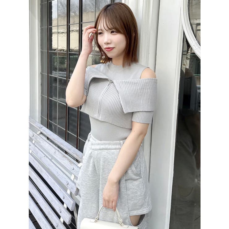 ビッグカラーレイヤードリブニット | dazzlin | 詳細画像9 