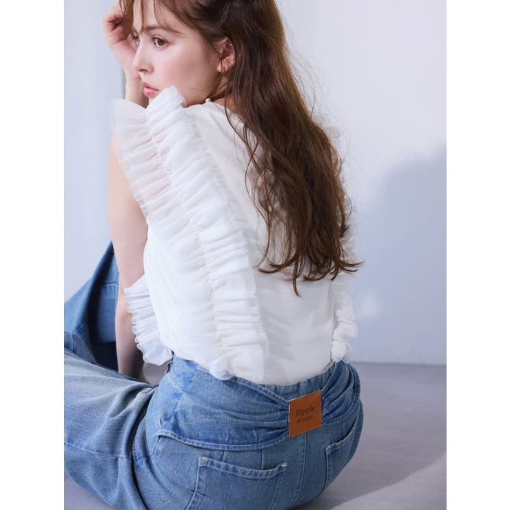 フリルギャザードッキングカットソー | dazzlin | 詳細画像4 