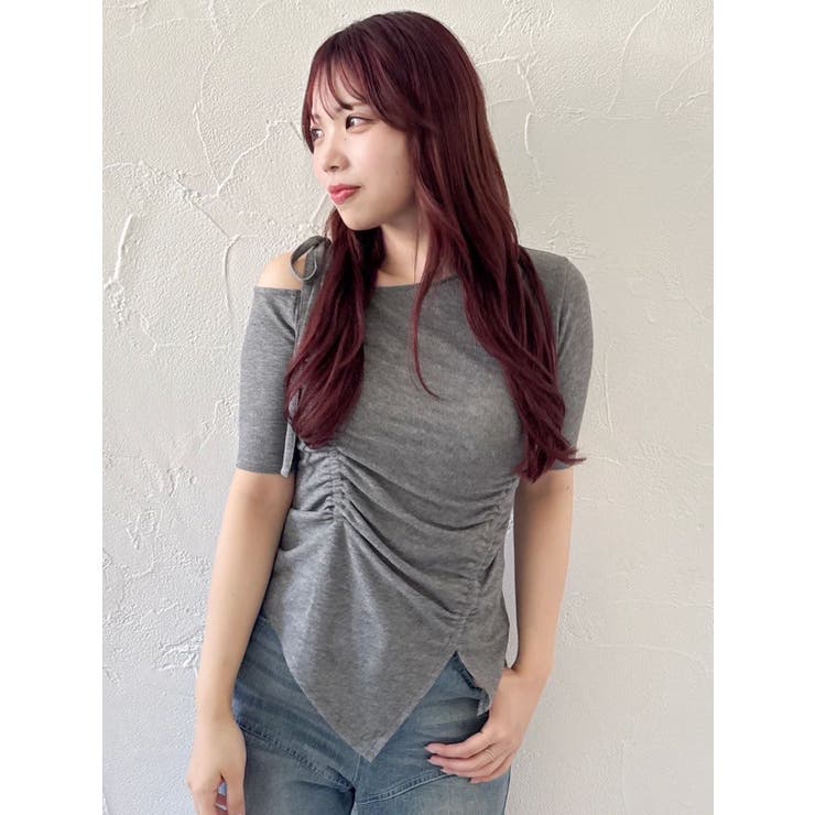 ワンショルギャザーカットトップス | dazzlin | 詳細画像2 