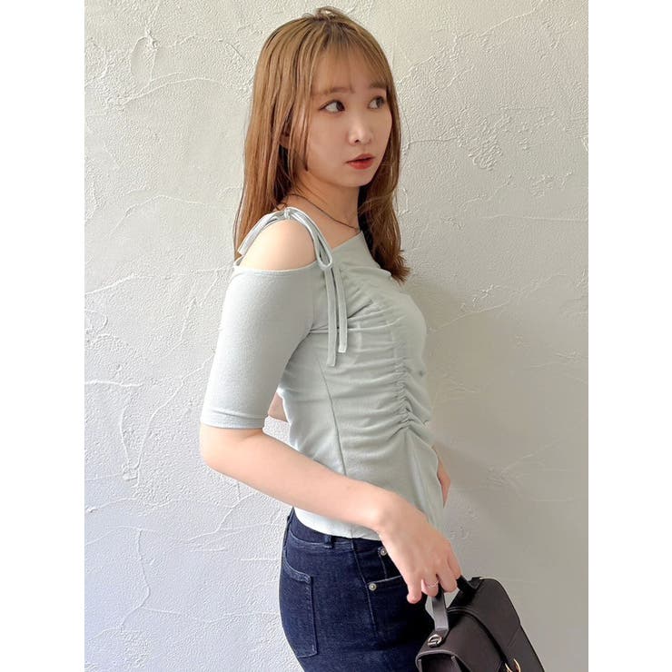 ワンショルギャザーカットトップス | dazzlin | 詳細画像3 