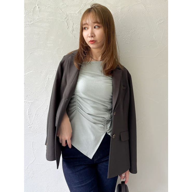 ワンショルギャザーカットトップス | dazzlin | 詳細画像4 