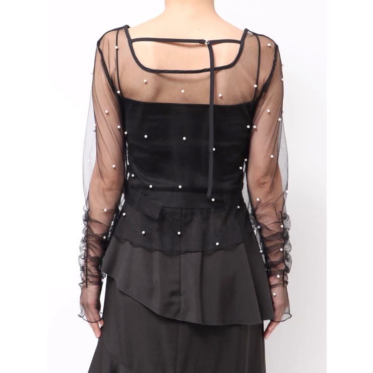 モチーフチュールシアートップス[品番：MKSW0065555]｜dazzlin