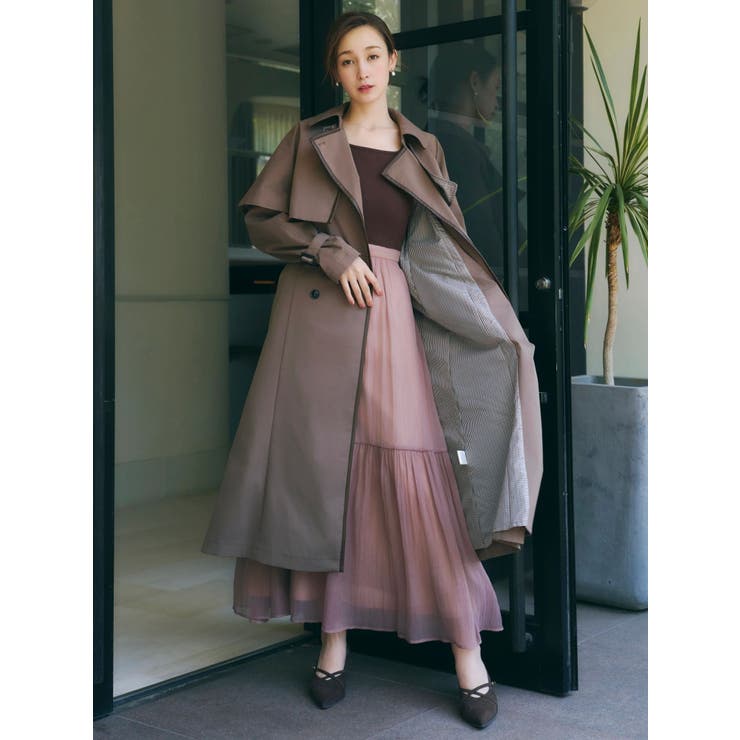 モカ | 【藤井サチコラボ】ケープ付2WAYトレンチコート | dazzlin