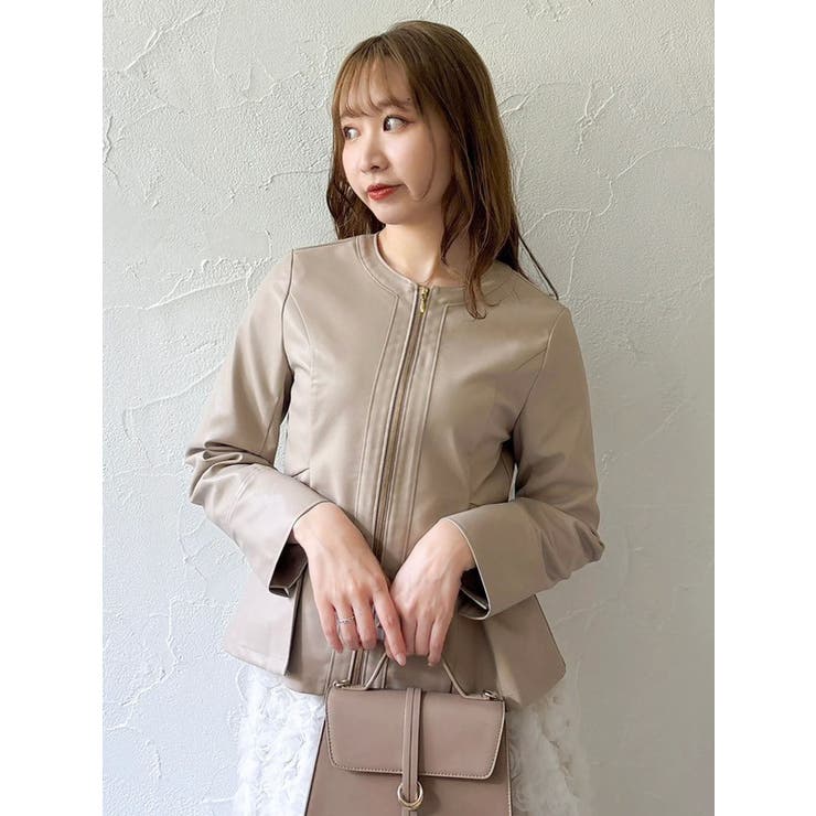 ウエストシェイプフェイクレザージャケット | dazzlin | 詳細画像11 