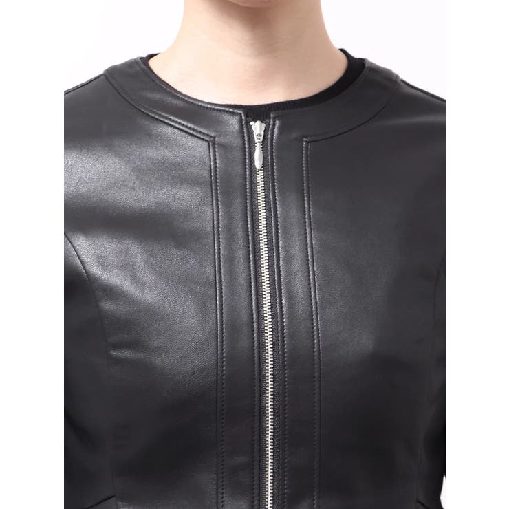 ウエストシェイプフェイクレザージャケット | dazzlin | 詳細画像20 