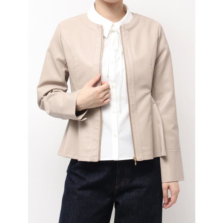 ウエストシェイプフェイクレザージャケット | dazzlin | 詳細画像28 