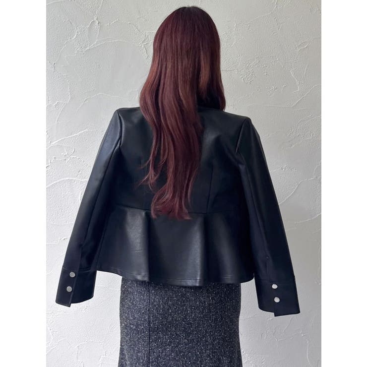 ウエストシェイプフェイクレザージャケット | dazzlin | 詳細画像9 