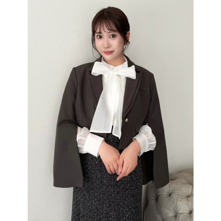 【未使用品】2WAYZIPショートジャケット セットアップ対応】テーラーショートジャケット[品番：MKSW0065696