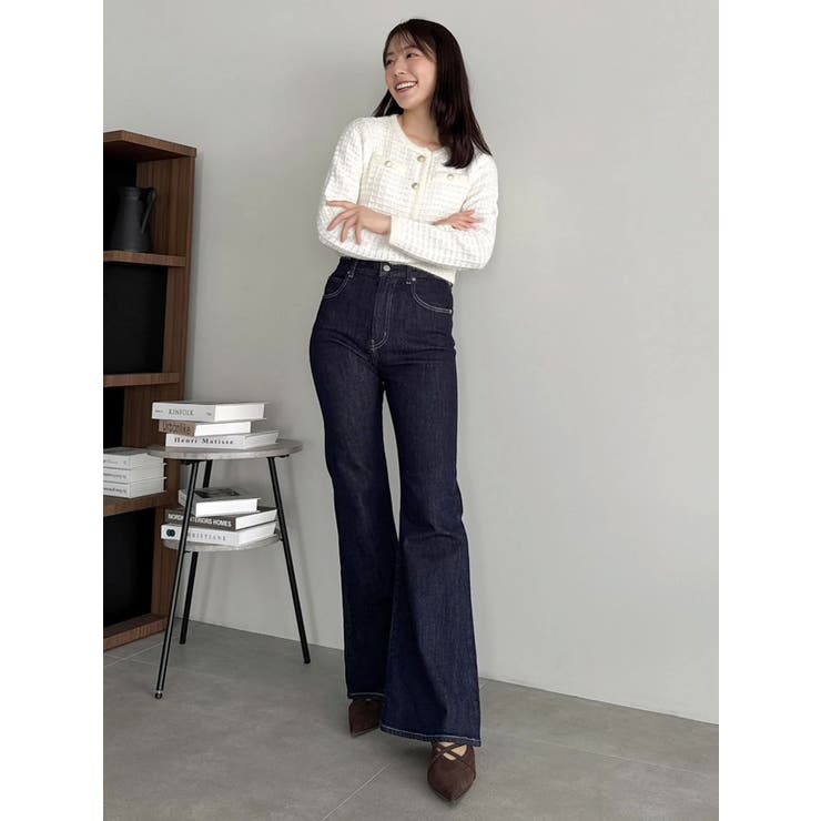 ツイードライクショートニットジャケット | dazzlin | 詳細画像15 