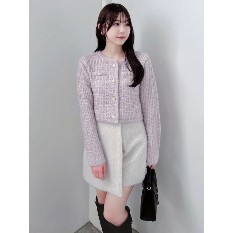 ツイードライクショートニットジャケット | dazzlin | 詳細画像17 