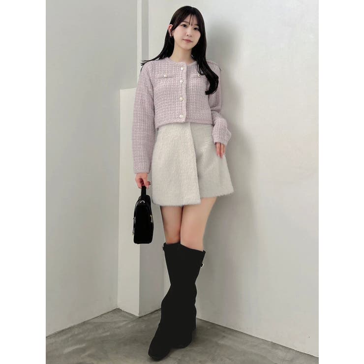 ツイードライクショートニットジャケット | dazzlin | 詳細画像19 