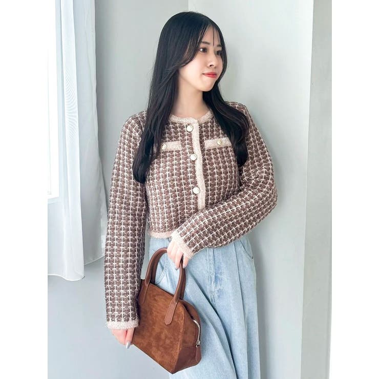 ツイードライクショートニットジャケット | dazzlin | 詳細画像21 