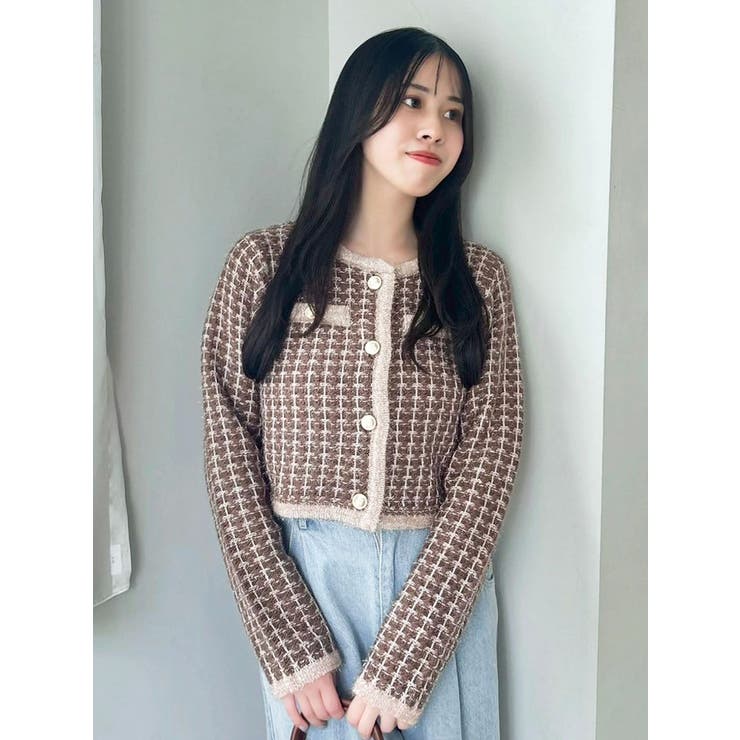 ツイードライクショートニットジャケット | dazzlin | 詳細画像22 