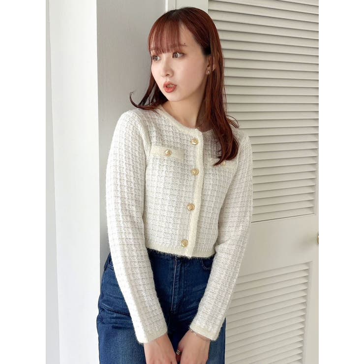 ツイードライクショートニットジャケット | dazzlin | 詳細画像26 