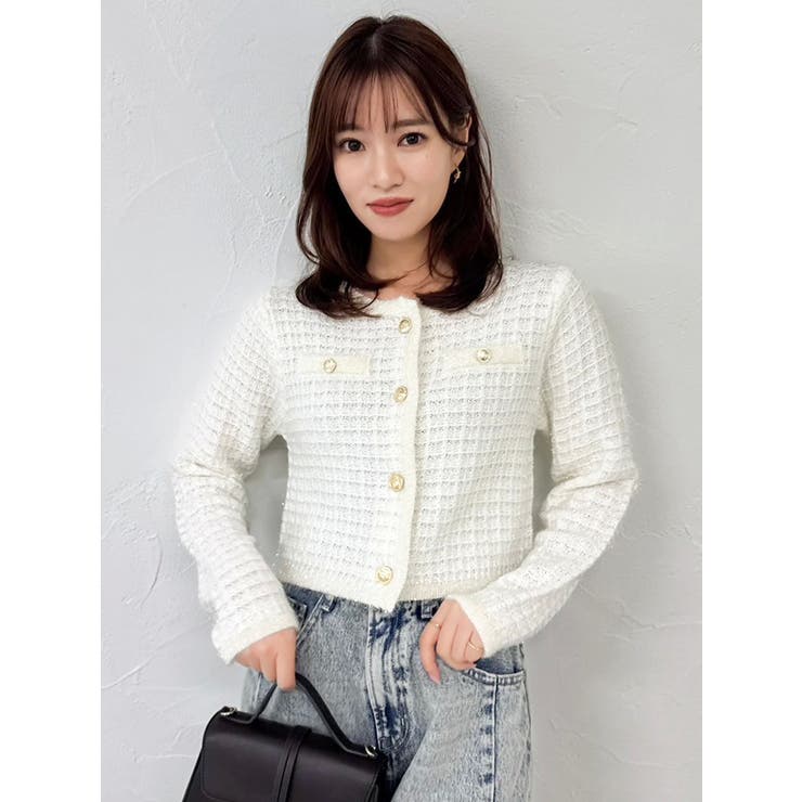 ツイードライクショートニットジャケット | dazzlin | 詳細画像33 