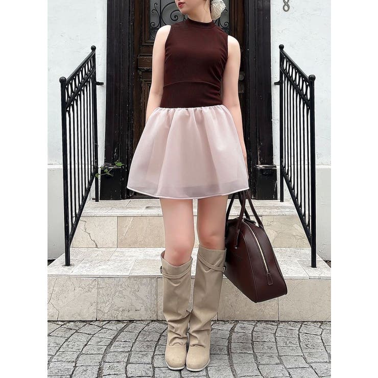 ブラウン | ローライズボンディングワンピース | dazzlin