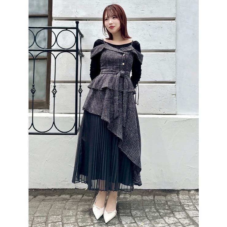 dazzlin オフショルアシメトレンチワンピース オフショルアシメトレンチワンピース[品番：MKSW0065699]｜dazzlin