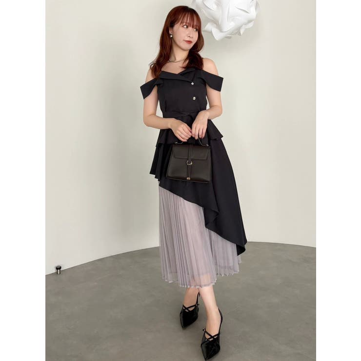 オフショルアシメトレンチワンピース[品番：MKSW0065699