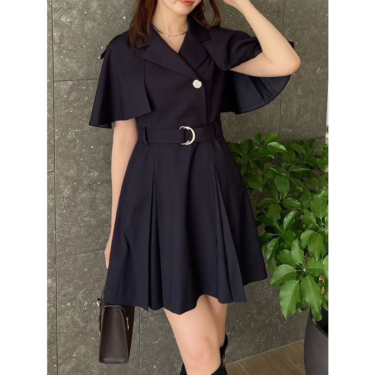 WEB限定カラーあり】ケープトレンチミニワンピース[品番：MKSW0065948