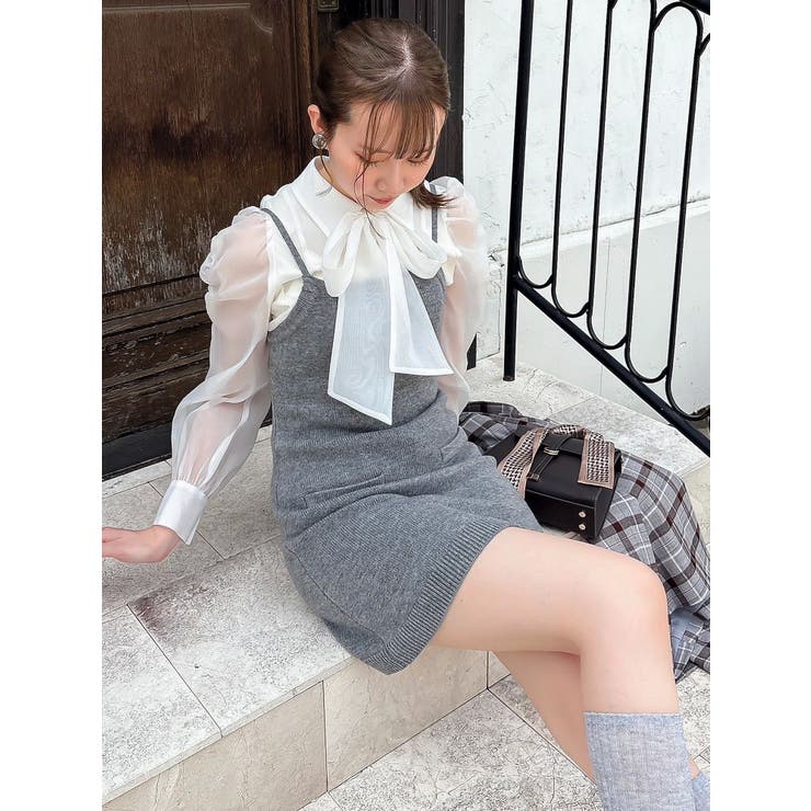 2ピースニットミニワンピース[品番：MKSW0065949]｜dazzlin