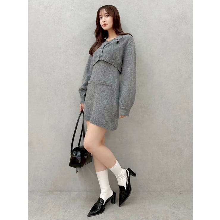 2ピースニットミニワンピース[品番：MKSW0065949]｜dazzlin