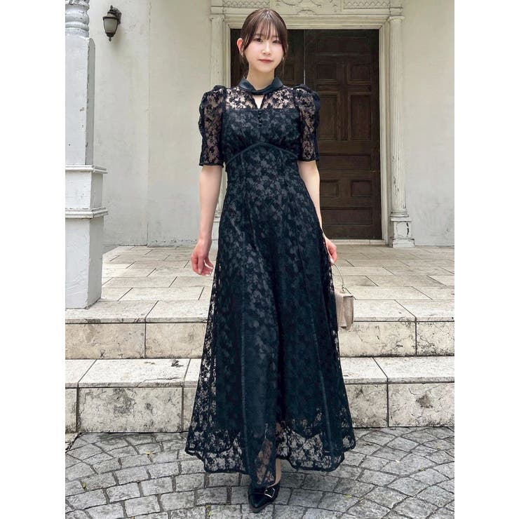 ネックツイスト刺繍レースドレス | dazzlin | 詳細画像12 