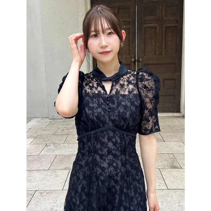 ネックツイスト刺繍レースドレス | dazzlin | 詳細画像15 