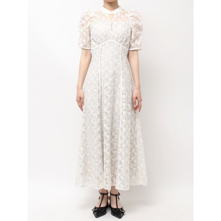 ネックツイスト刺繍レースドレス | dazzlin | 詳細画像27 