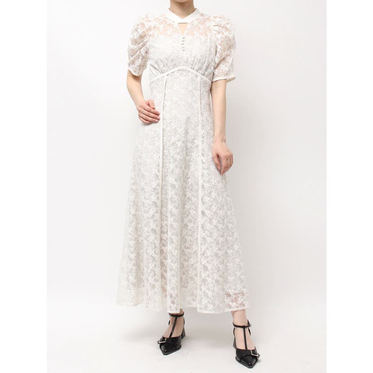 ネックツイスト刺繍レースドレス | dazzlin | 詳細画像35 