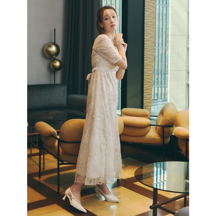 【藤井サチコラボ】ラメ刺繍チュール2WAYスリーブドレス | dazzlin | 詳細画像10 