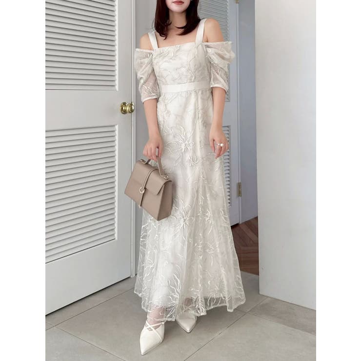 【藤井サチコラボ】ラメ刺繍チュール2WAYスリーブドレス | dazzlin | 詳細画像14 