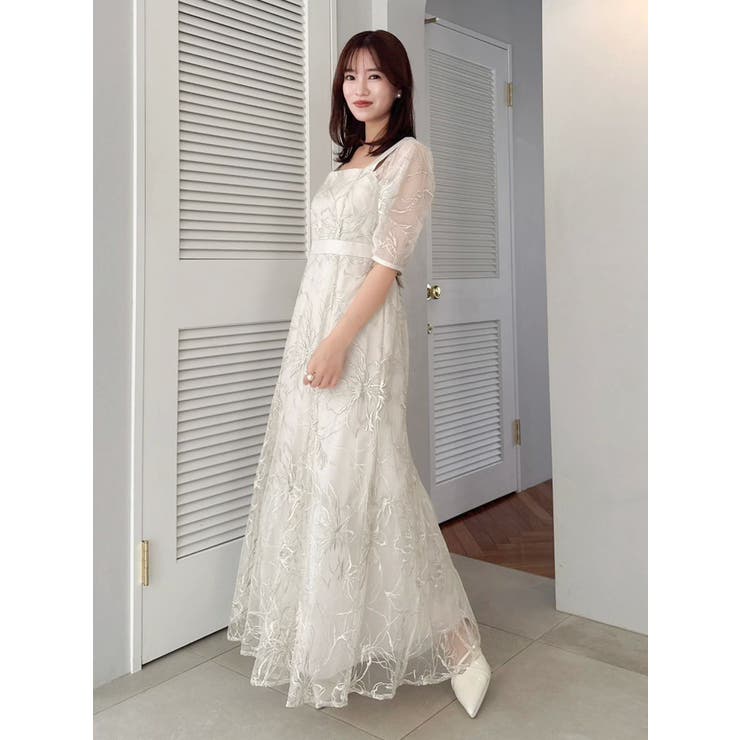 【藤井サチコラボ】ラメ刺繍チュール2WAYスリーブドレス | dazzlin | 詳細画像20 