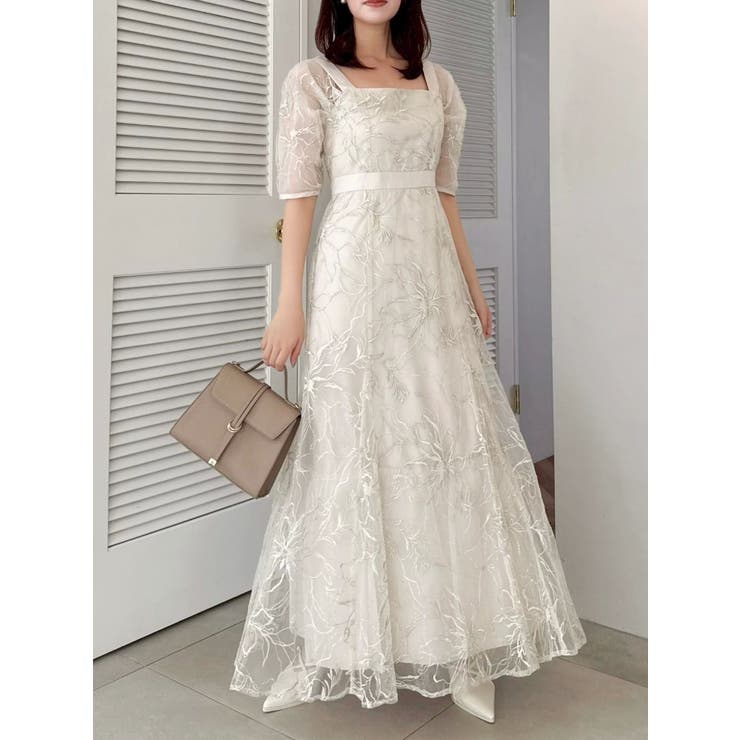 【藤井サチコラボ】ラメ刺繍チュール2WAYスリーブドレス | dazzlin | 詳細画像22 