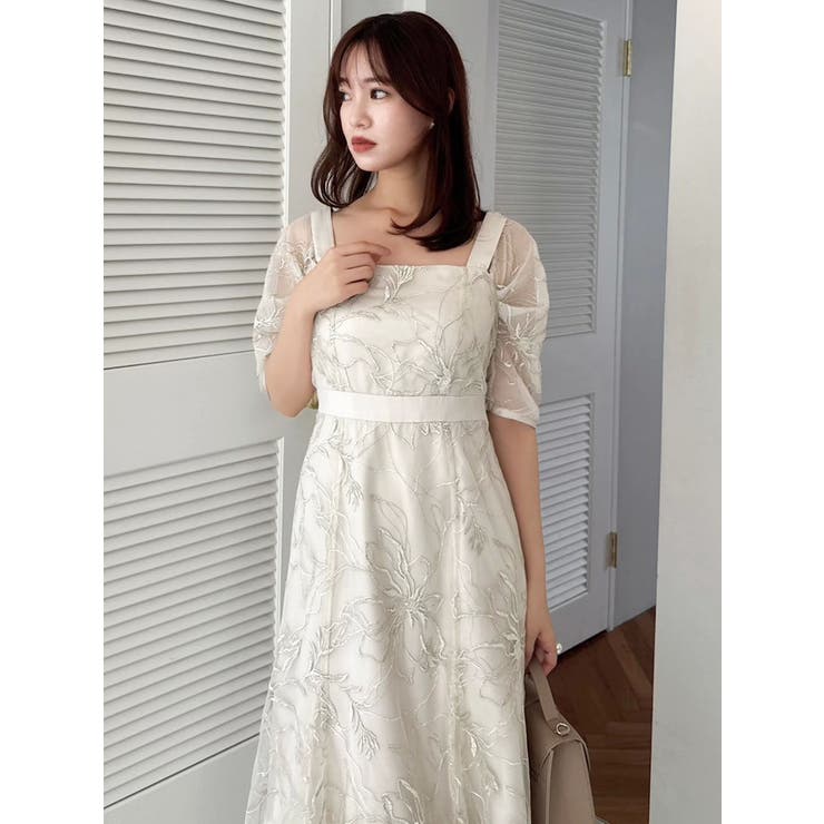 【藤井サチコラボ】ラメ刺繍チュール2WAYスリーブドレス | dazzlin | 詳細画像24 