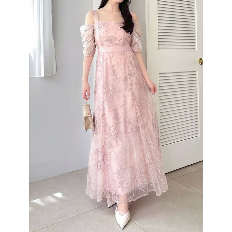 【藤井サチコラボ】ラメ刺繍チュール2WAYスリーブドレス | dazzlin | 詳細画像30 