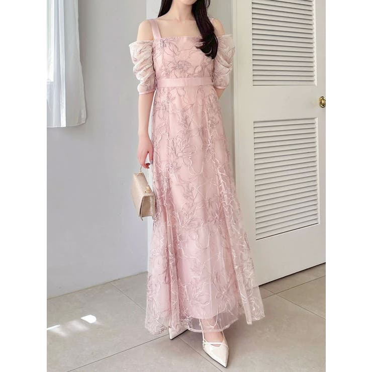 【藤井サチコラボ】ラメ刺繍チュール2WAYスリーブドレス | dazzlin | 詳細画像31 